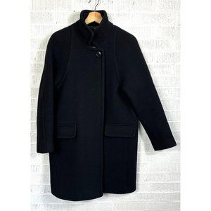 J. Crew Cocoon Coat in Italian Stadium-Cloth Black Size 4 Women's